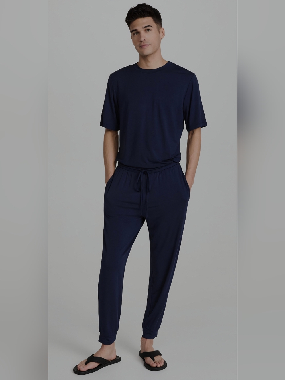 Eberjey Henry Modal Short Sleeve & Pant PJ Set Mens Size M